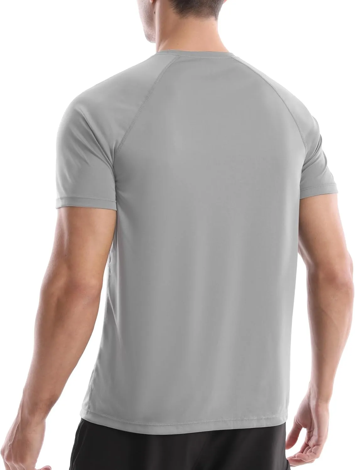Roadbox Men's Rash Guard Short Sleeve, UPF 50  UV Sun Protection Swim Shirts, Quick Dry Lightweight Water Surf Beach T-Shirt