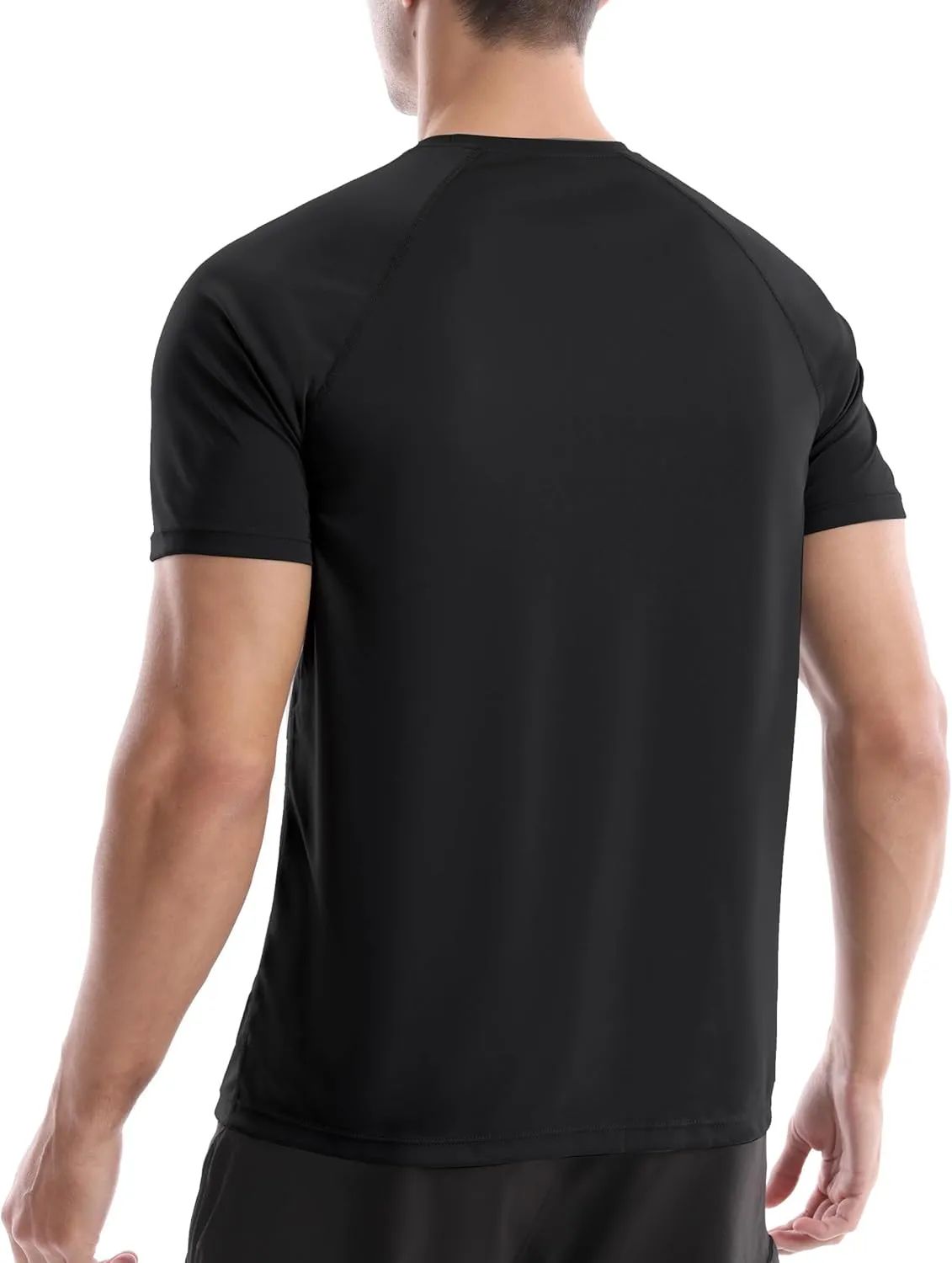 Roadbox Men's Rash Guard Short Sleeve, UPF 50  UV Sun Protection Swim Shirts, Quick Dry Lightweight Water Surf Beach T-Shirt
