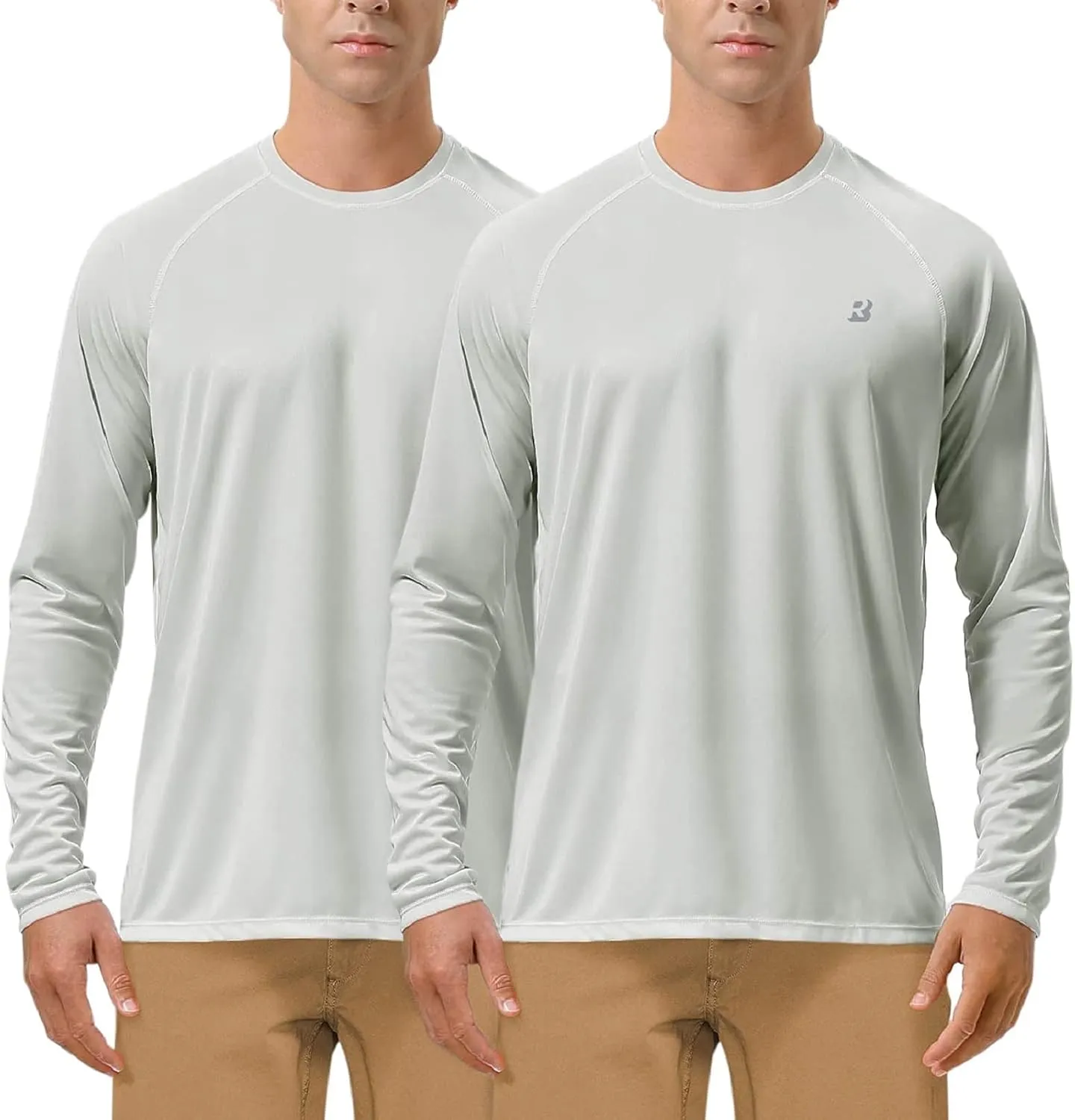 Roadbox Mens UPF 50  UV Sun Protection Shirts Outdoor Long Sleeve SPF Rash Guard for Fishing Hiking Swimming Running