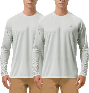 Roadbox Mens UPF 50  UV Sun Protection Shirts Outdoor Long Sleeve SPF Rash Guard for Fishing Hiking Swimming Running