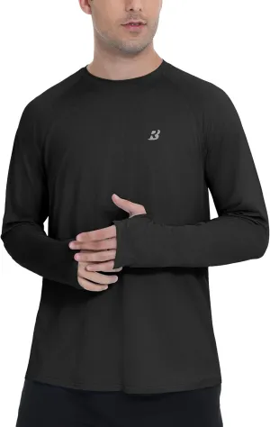 Roadbox UPF 50  Mens Swim Shirts, Long Sleeve Sun Protection Fishing Rash Guard, Quick Dry UV Hiking Shirt with Thumbhole