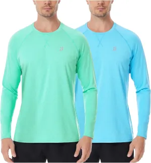 Roadbox UPF 50  Sun Shirts for Men, UV Protection Long Sleeve Swim Shirt, Lightweight Rash Guard for Fishing Hiking Running
