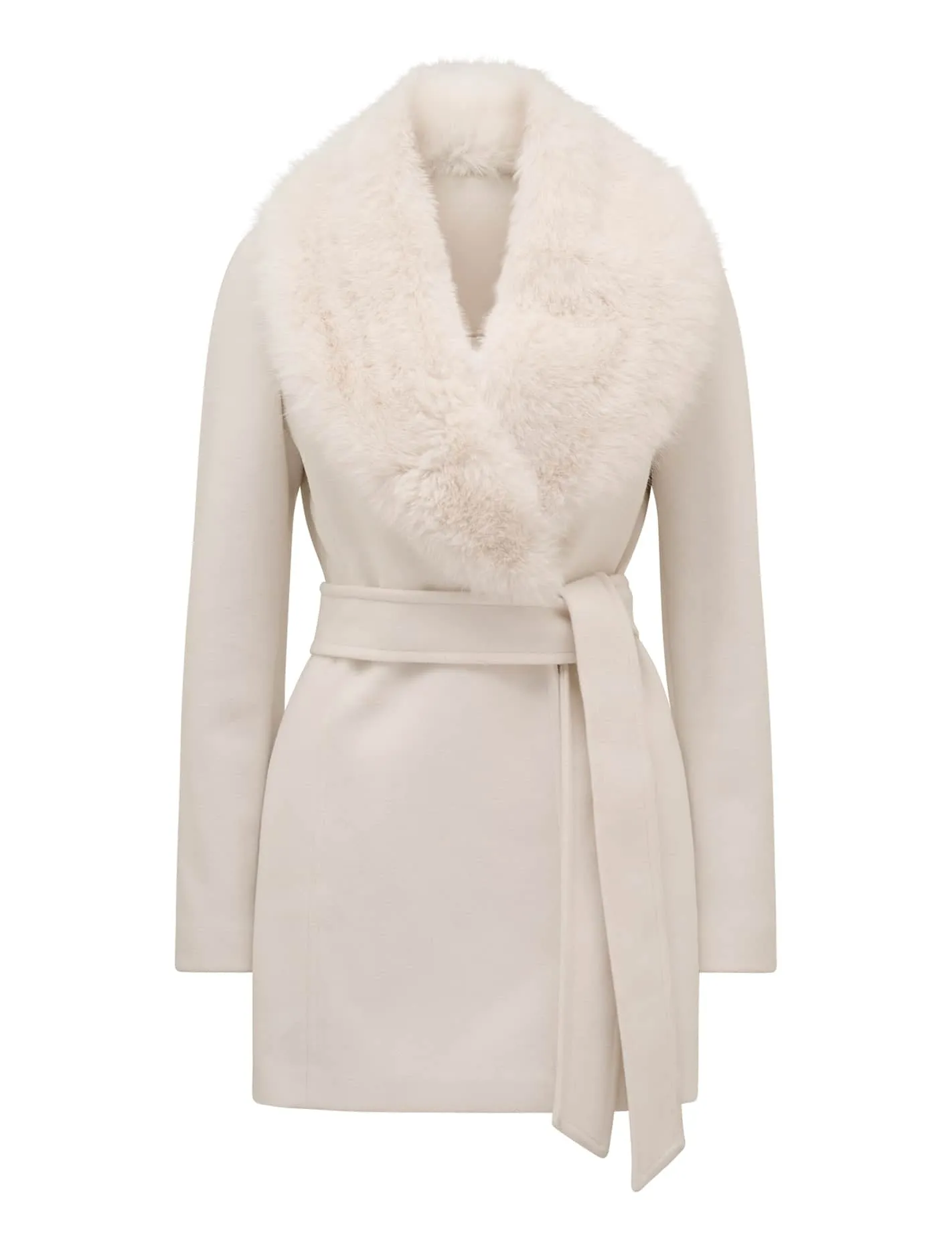 Rocky Fur Collar Wrap Coat