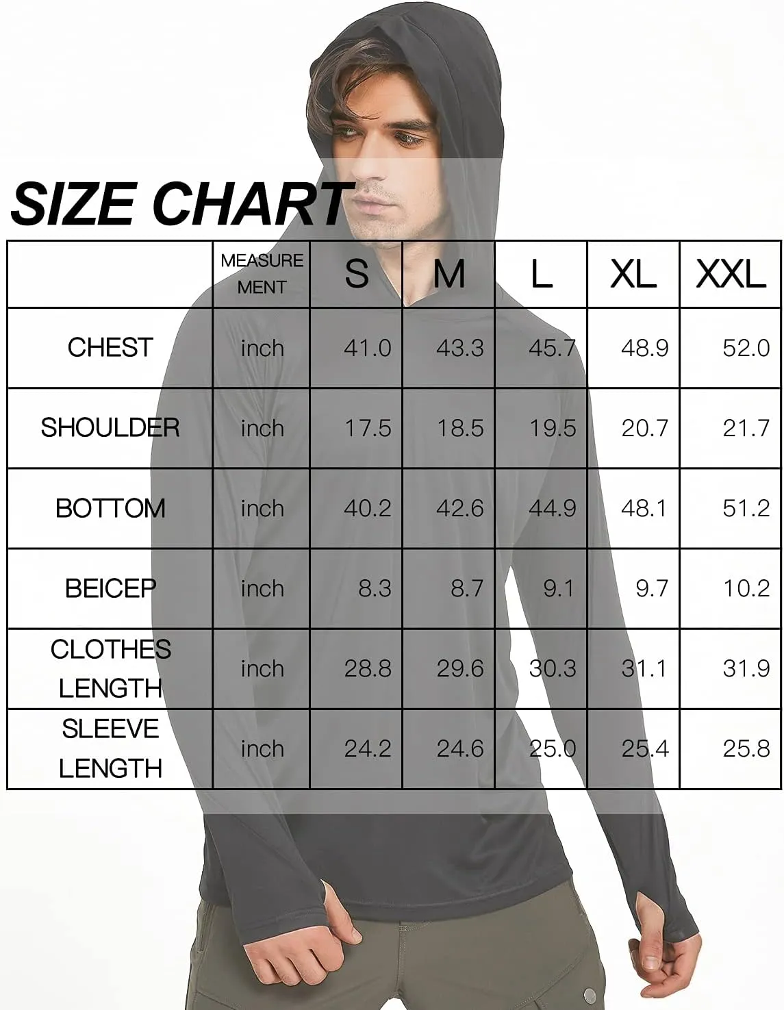 Safort Men's UPF 50  Sun Protection Hoodie Shirt Long Sleeve Rash Guard SPF Fishing Outdoor UV Hiking Lightweight Shirts