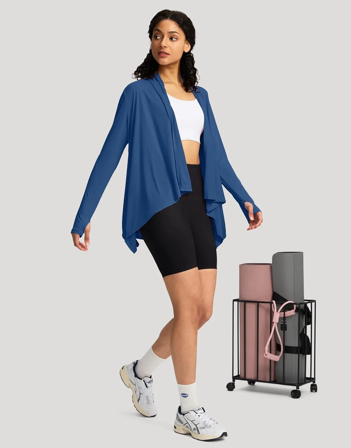SANTINY UPF50  Sun Shirt for Women Long Sleeve SPF UV Sun Protection Shirts Lightweight Cardigan with Pockets Swim Cover Up