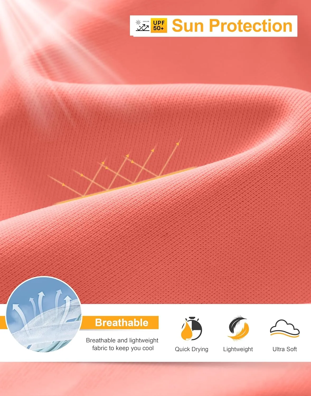 SANTINY UPF50  Sun Shirt for Women Long Sleeve SPF UV Sun Protection Shirts Lightweight Cardigan with Pockets Swim Cover Up