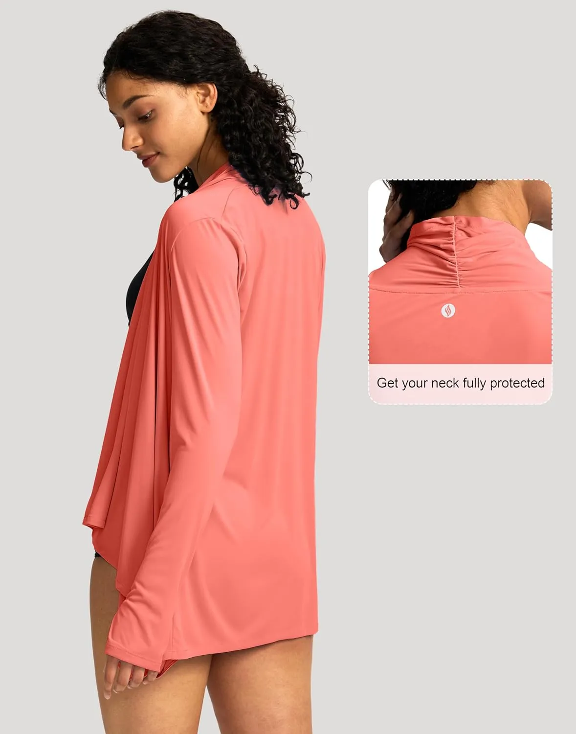 SANTINY UPF50  Sun Shirt for Women Long Sleeve SPF UV Sun Protection Shirts Lightweight Cardigan with Pockets Swim Cover Up