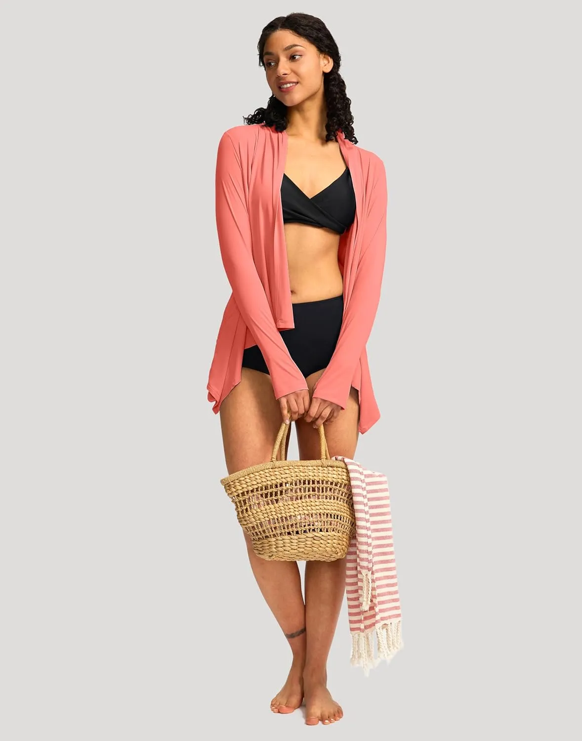 SANTINY UPF50  Sun Shirt for Women Long Sleeve SPF UV Sun Protection Shirts Lightweight Cardigan with Pockets Swim Cover Up