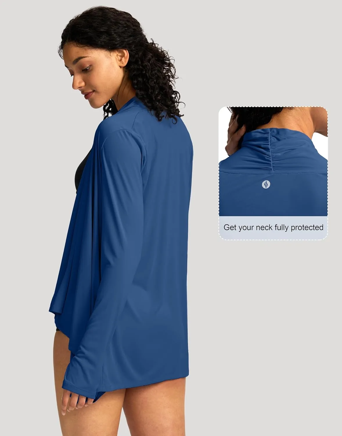 SANTINY UPF50  Sun Shirt for Women Long Sleeve SPF UV Sun Protection Shirts Lightweight Cardigan with Pockets Swim Cover Up