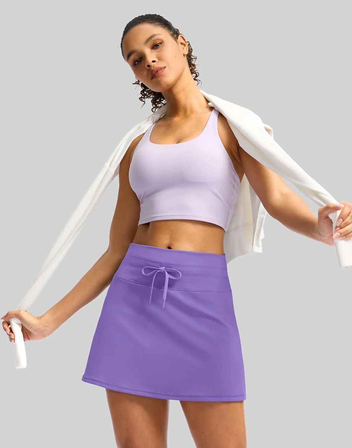 Soothfeel Tennis Skirts for Women High Waisted Golf Skort Athletic Skirt with Shorts Pocket Pickleball Workout Running Casual
