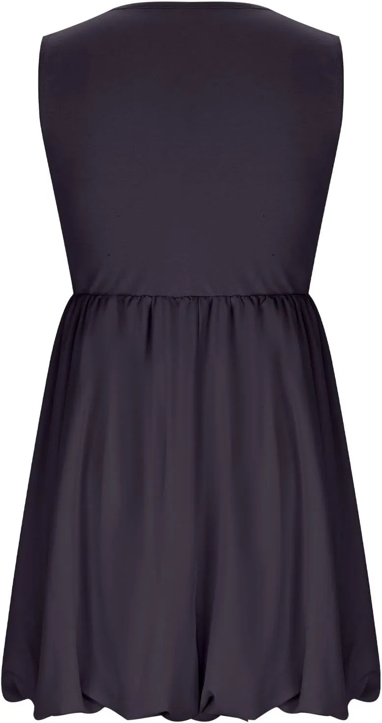 Summer Dresses for Women Casual Sleeveless Mini Bubble Short Tank Dress Cute Drop Waist Cocktail Sundress with Pockets