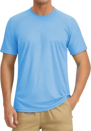 TACVASEN Men's Rashguard Shirts Short Sleeve UPF 50  Sun Protection SPF T-Shirt Quick Dry Fishing Swim Athletic Tops