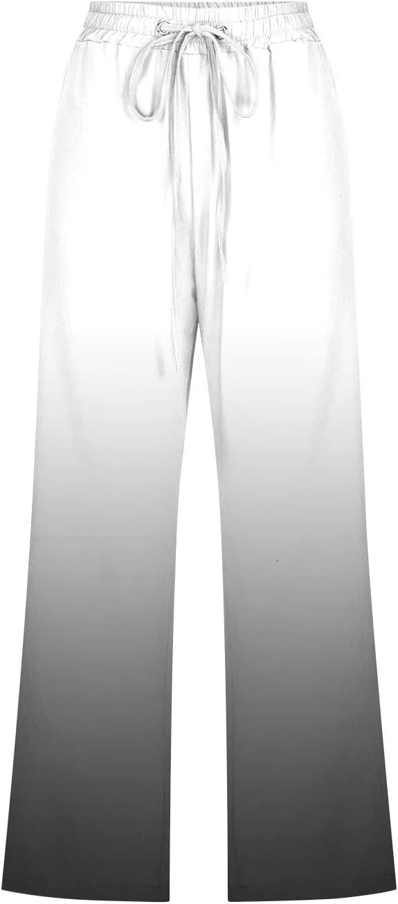 TARIENDY Capri Pants for Women Summer Casual Drawstring Elastic Waist Capris High Waisted Cropped Trouser with Pockets