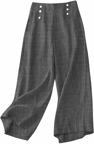 TARIENDY Wide Leg Pants for Women High Waisted Elatsic Pants Beach Casual Summer Trousers Loose Comfy Palazzo Pants 2025