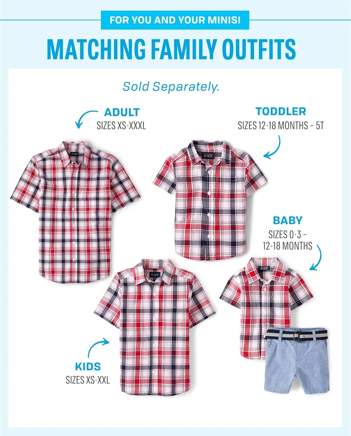 The Children's Place Men's Dad & Son Matching Short Sleeve Button Down Shirt