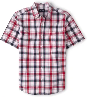 The Children's Place Men's Dad & Son Matching Short Sleeve Button Down Shirt