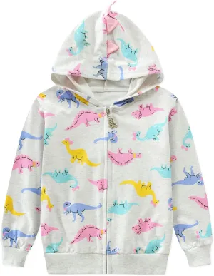Tkria Girls Zip-Up Hoodie Sweatshirts Toddler Heart Jacket Winter Long Sleeve Hooded Shirts Pollover Tops Fall Outwear 2-6T