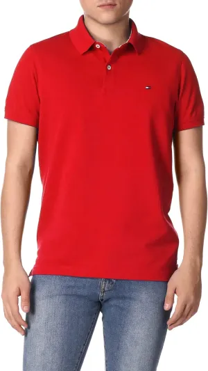 Tommy Hilfiger Men's Short Sleeve Stretch Pique Polo Shirt in Slim Fit