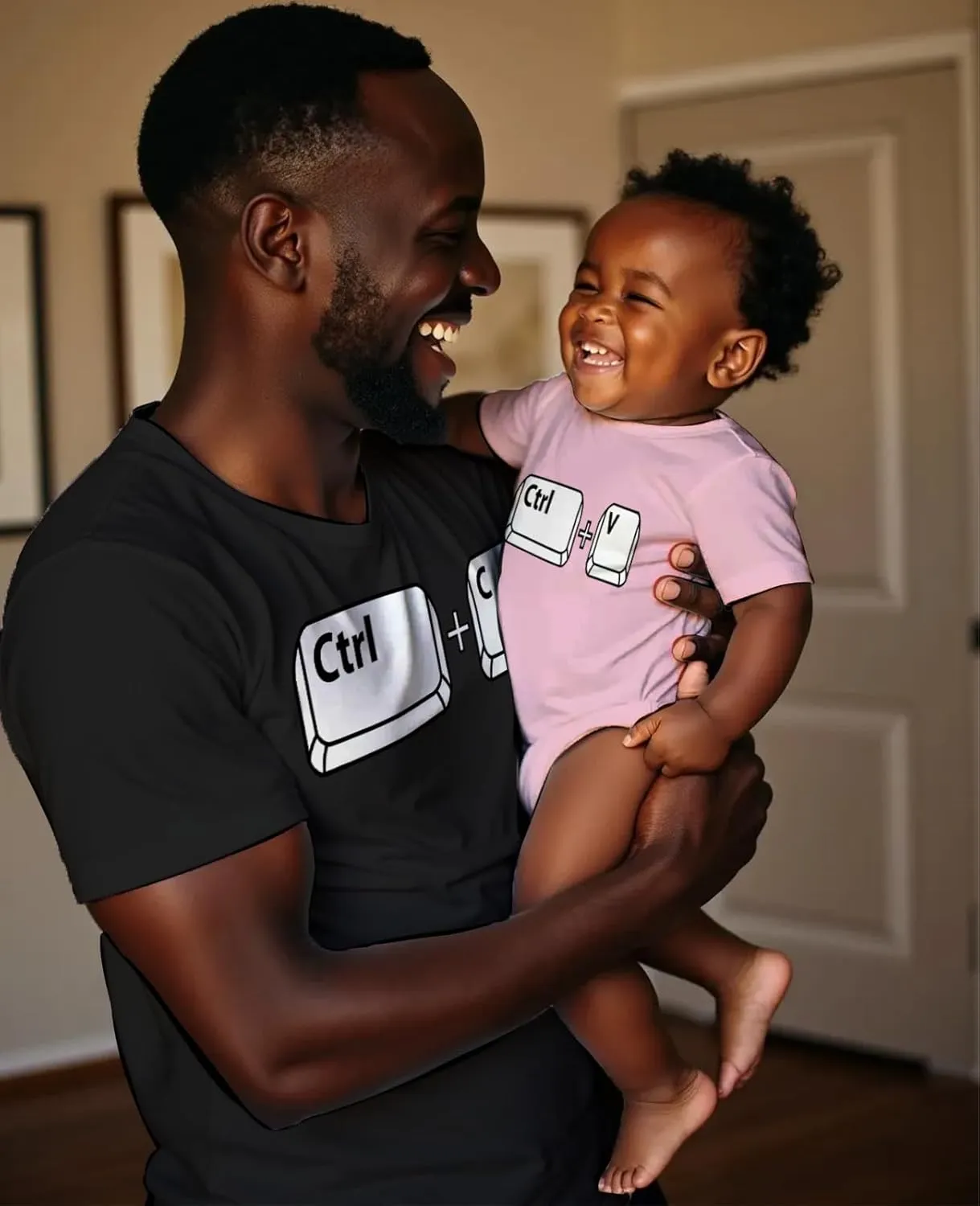 Tstars Ctrl C Ctrl V Dad and Baby Matching Outfits | Copy & Paste Shirts Set Gift for New Dads and Father's Day