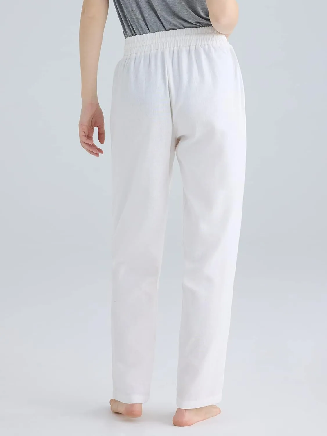 Weintee Women's Wide Leg Linen Pants with Pockets