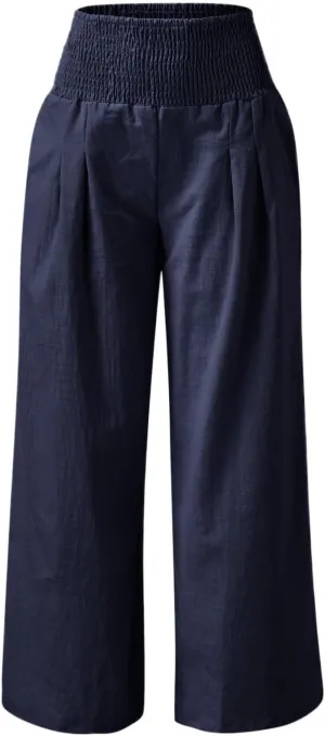 Wide Leg Ankle Pants for Women 2025 Baggy Y2K Summer Stretchy Boho Beach Pants High Waist Plus Size Lounge Palazzo Trousers