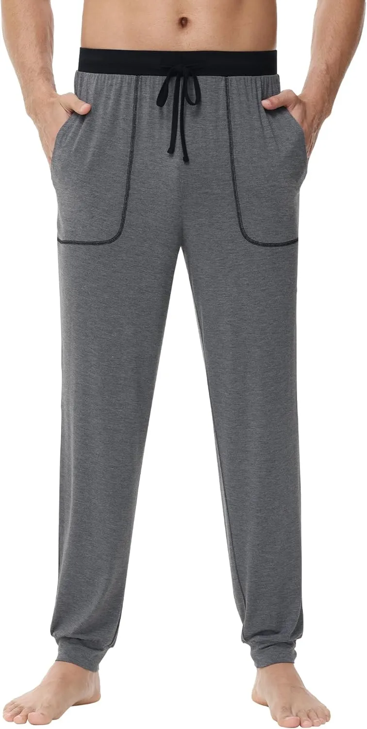 WiWi Viscose from Bamboo Mens Pajama Pants Jogger Bottoms Sleep Pant with Pockets Sweatpants S-XXL