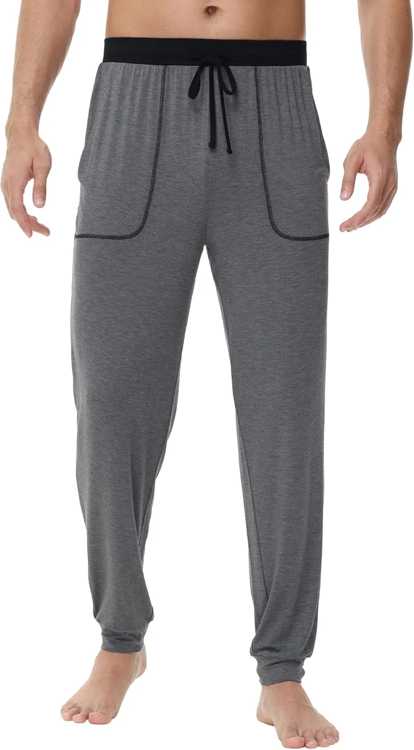 WiWi Viscose from Bamboo Mens Pajama Pants Jogger Bottoms Sleep Pant with Pockets Sweatpants S-XXL