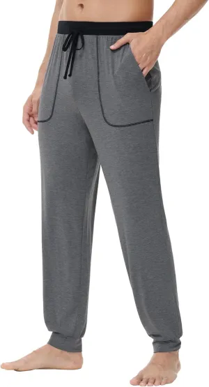 WiWi Viscose from Bamboo Mens Pajama Pants Jogger Bottoms Sleep Pant with Pockets Sweatpants S-XXL