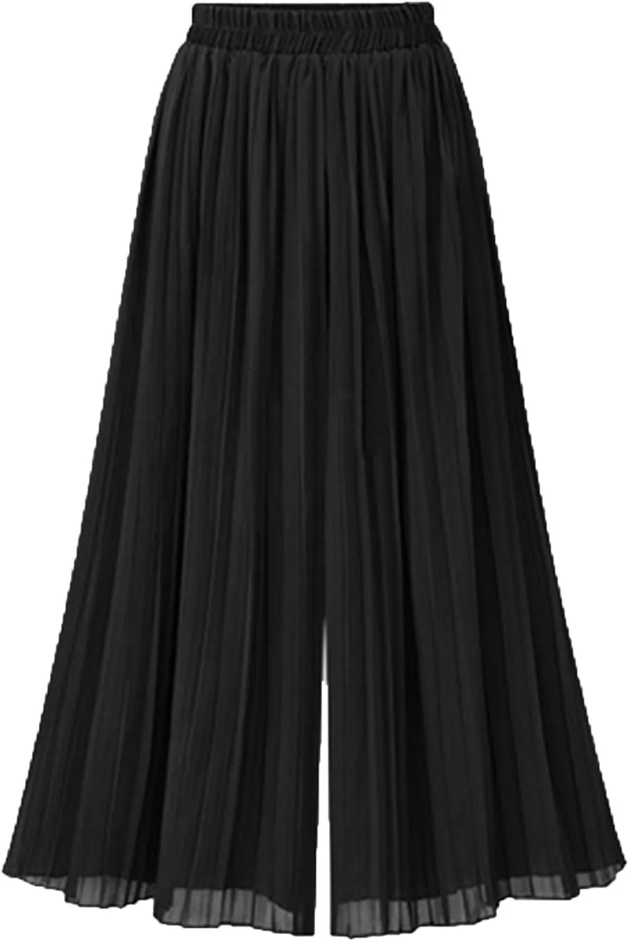 Women Palazzo Pants High Waisted Wide Leg Pants Pleated Chiffon Baggy Casual Travel Beach Summer Flowy Lounge Trouser