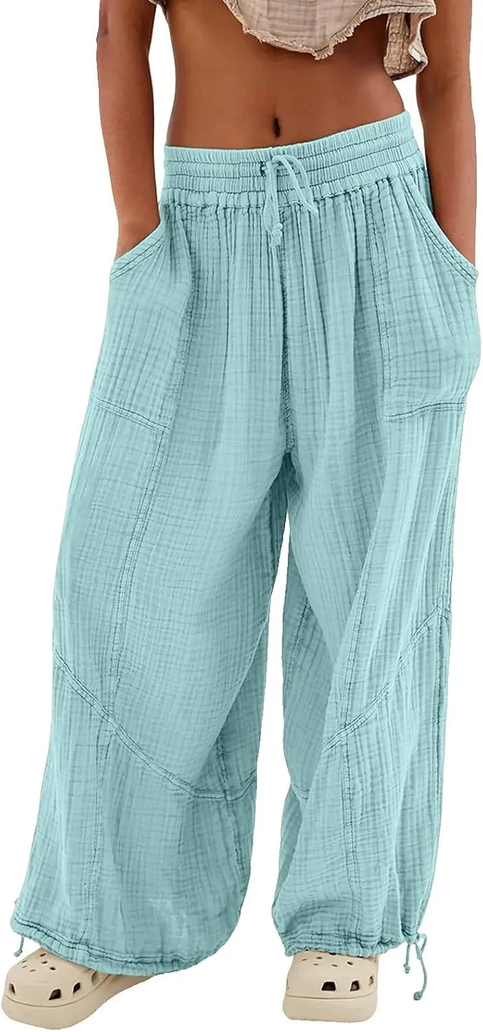 Women Wide Leg Pants for Women High Wasited Baggy Palazzo Pants Palazzo Pants Summer Casual Loose Lounge Pant