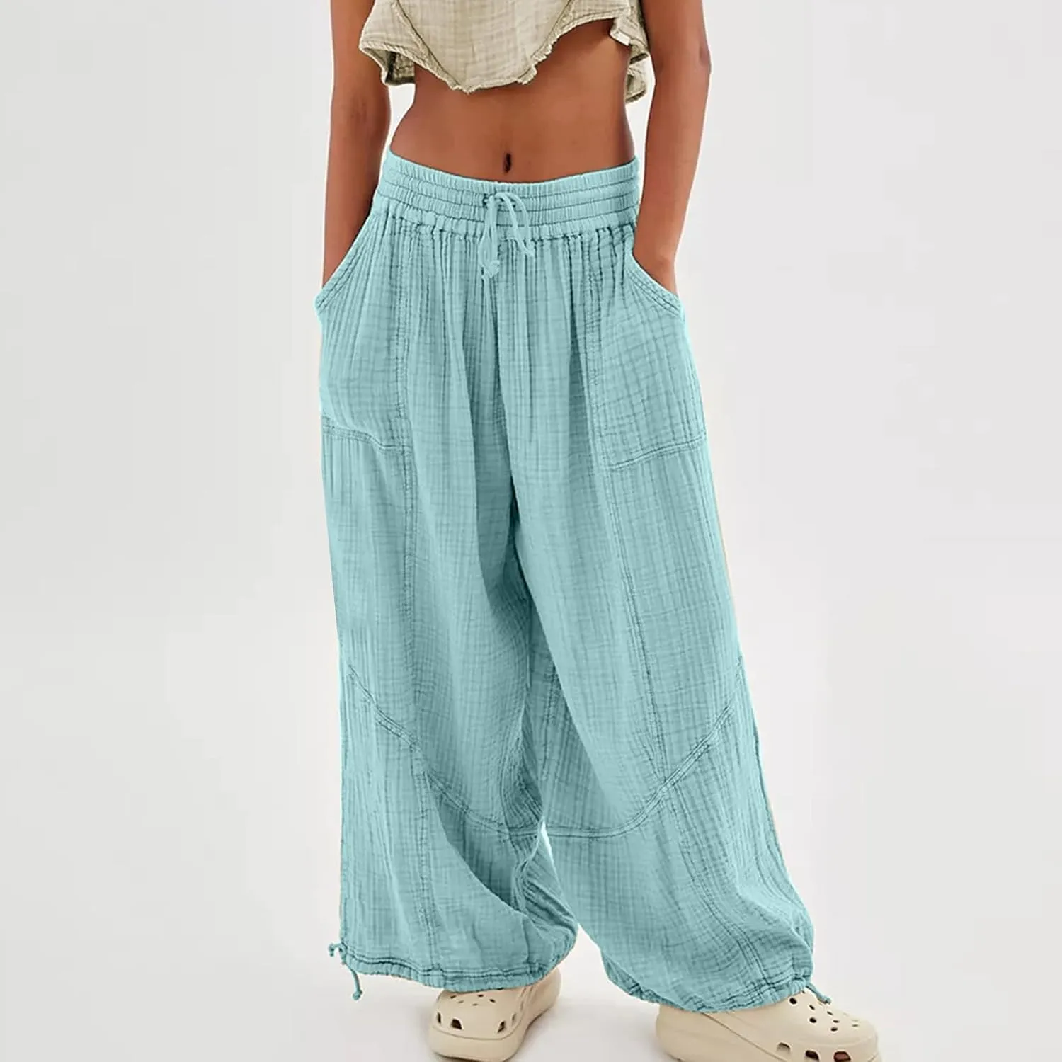 Women Wide Leg Pants for Women High Wasited Baggy Palazzo Pants Palazzo Pants Summer Casual Loose Lounge Pant