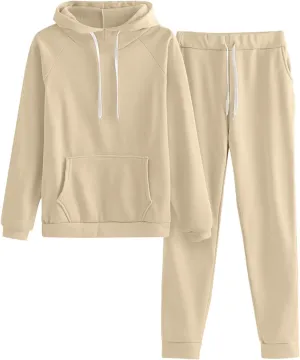 Women's 2 Piece Lounge Sets Long Sleeve Crewneck Althteic Casual Hoodie Sweatshirt Long Pants Outfits