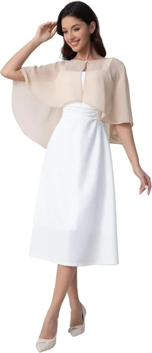 Women's Chiffon Shawl Wraps Shrug for Evening Dress Wedding Cape Cover Up 1920s Shawl