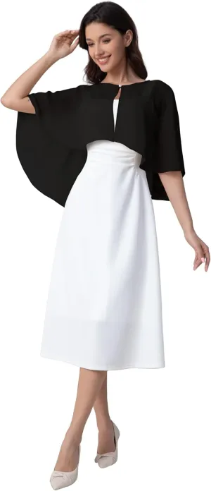Women's Chiffon Shawl Wraps Shrug for Evening Dress Wedding Cape Cover Up 1920s Shawl