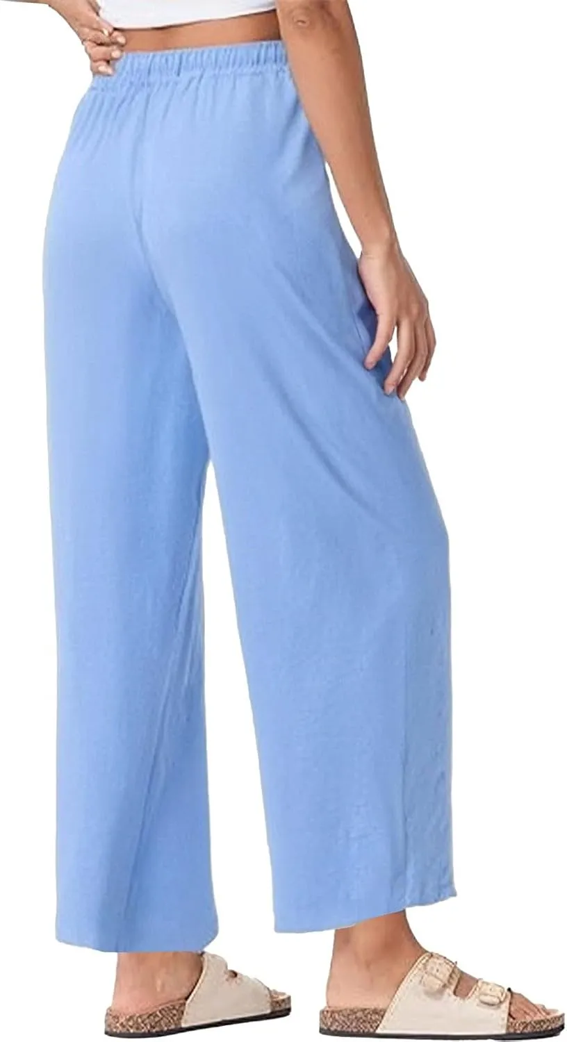 Womens Cotton Linen Pants High Waist Wide Leg Palazzo Pants 2025 Summer Casual Loose Flowy Beach Trousers Outfits