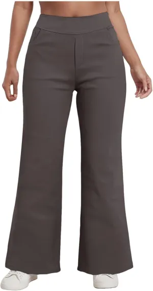 Womens Linen Wide Leg Pants Women High Waist Casual Elastic Waist Plaid Gingham Wide Leg Capri Palazzo Pants