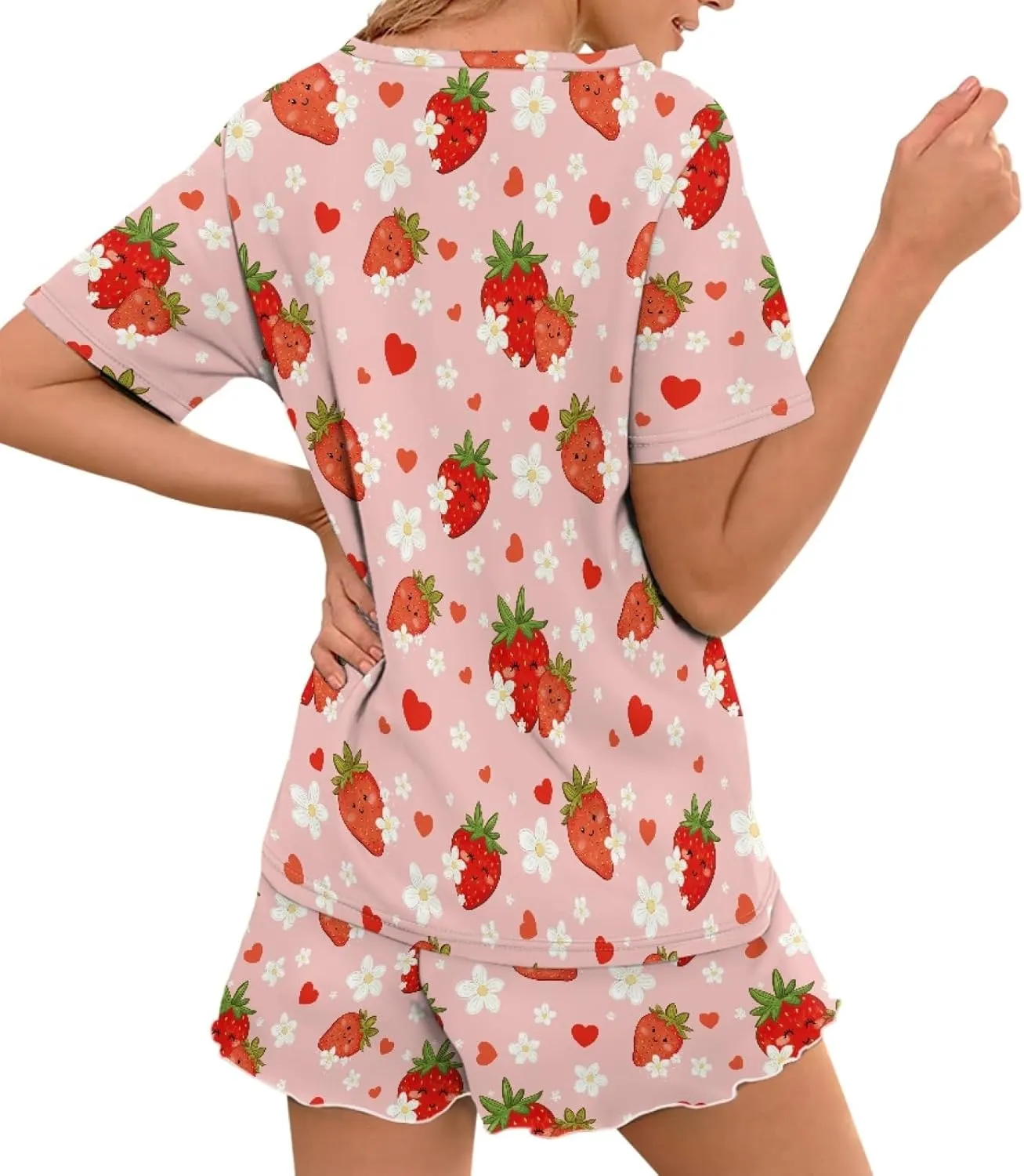 Womens Short Pajamas Set Two Piece Pajama Set for Women 2 Piece Short Sleeve Pjs