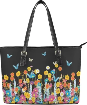 Women's Soft PU Leather Tote Shoulder Bag Big Capacity Hobo Bag Purses Office Work Handbag Adjustable Handles