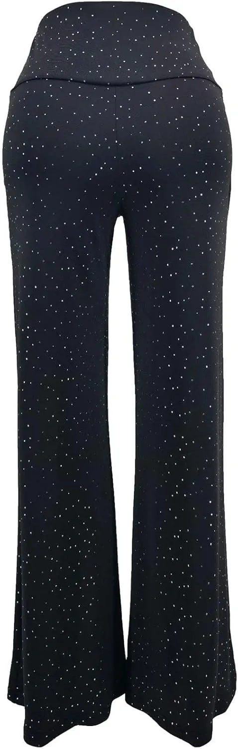 Women's Stretchy Wide Leg Yoga Pants Casual Comfy High Waist Palazzo Lounge Pants Loose Dance Trousers Comfy Slacks