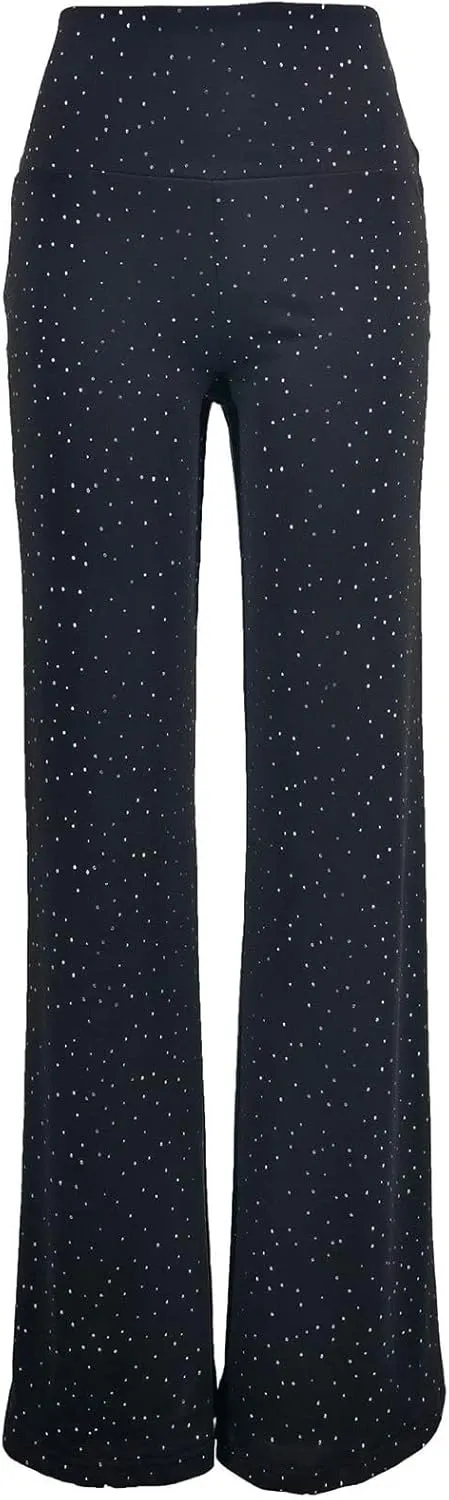 Women's Stretchy Wide Leg Yoga Pants Casual Comfy High Waist Palazzo Lounge Pants Loose Dance Trousers Comfy Slacks