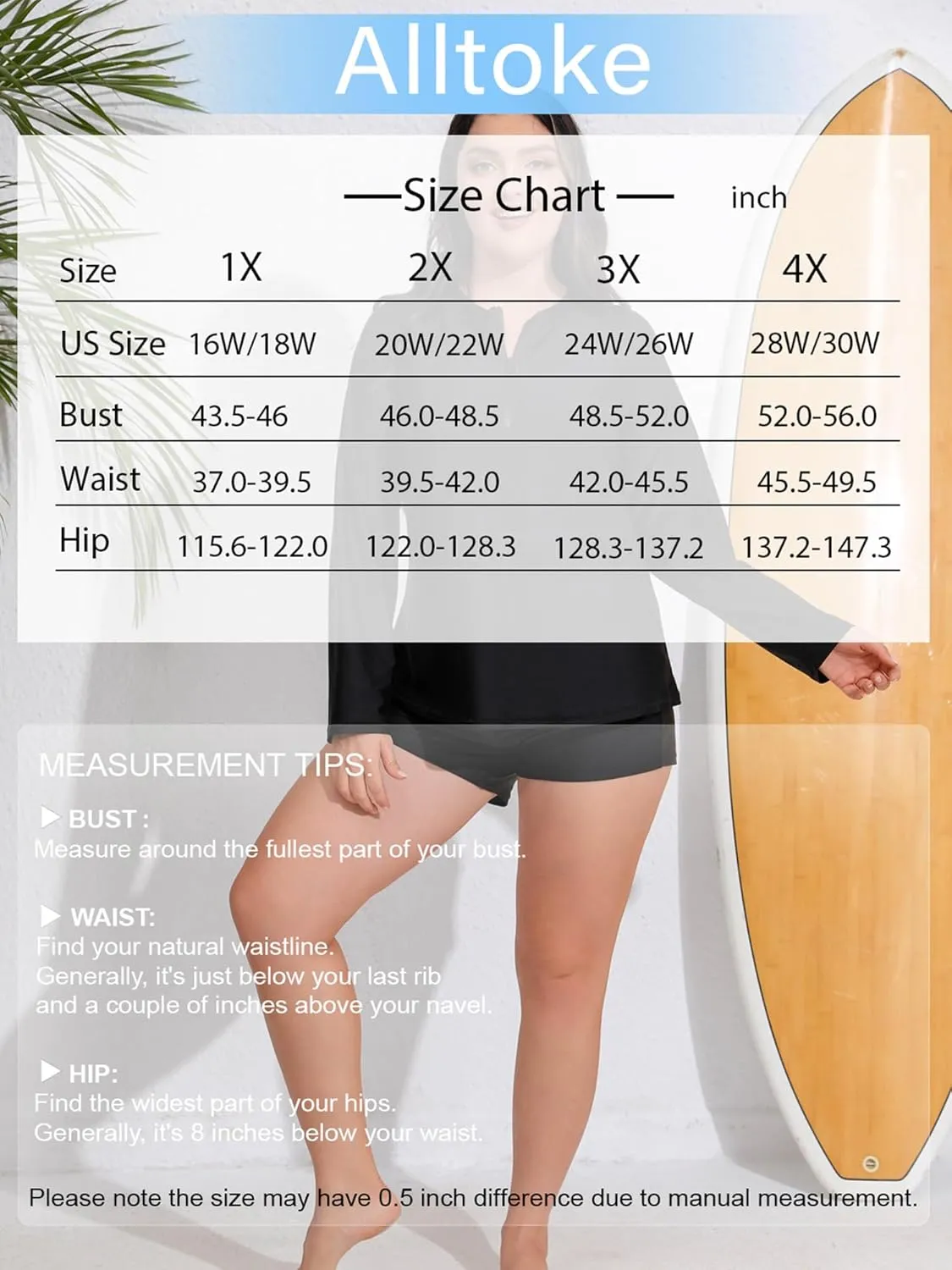 Womens Two Piece Plus Size Long Sleeve Rash Guard Sets Half Zip Swim Shirts Top and Shorts UPF50  Swimsuit