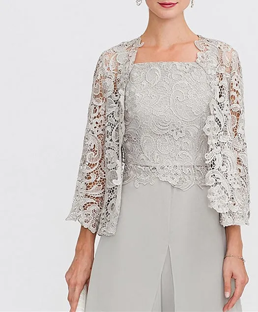 Women's Wedding Guest 3/4 Length Sleeve Floral Lace Bolero Wrap/Shawl