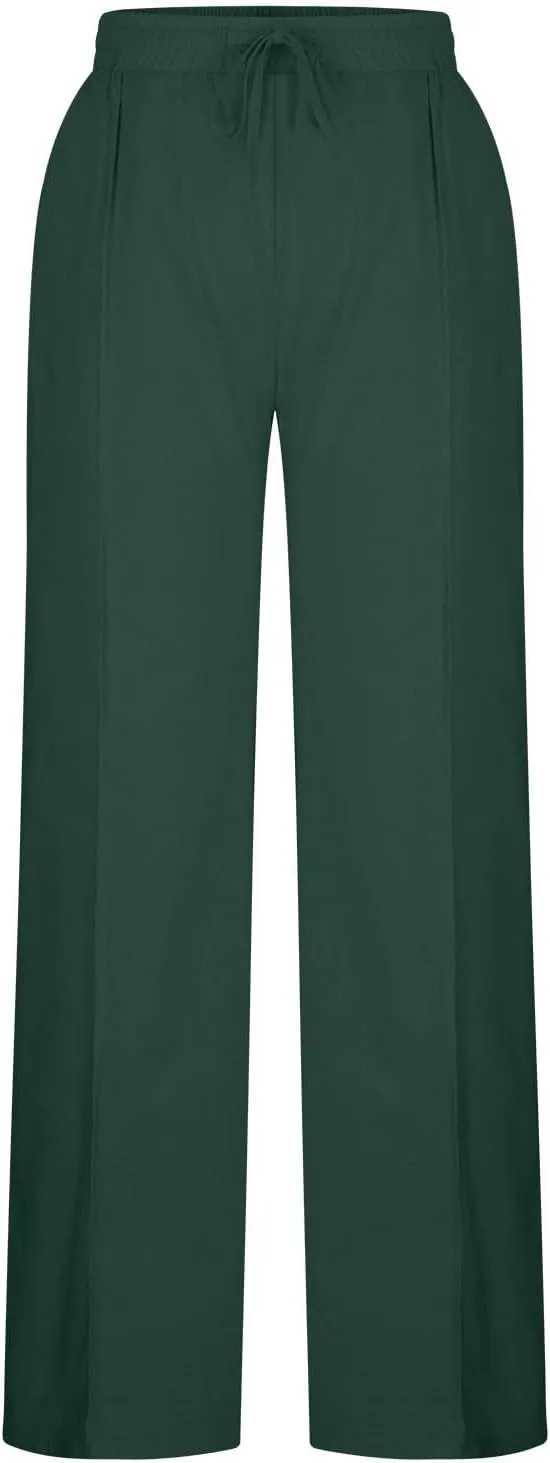 Xiaojmake Linen Pants Women Summer Boho Pants 2025 Casual Loose Drawstring Wide Leg Trousers High Waist Lounge Beach Pants