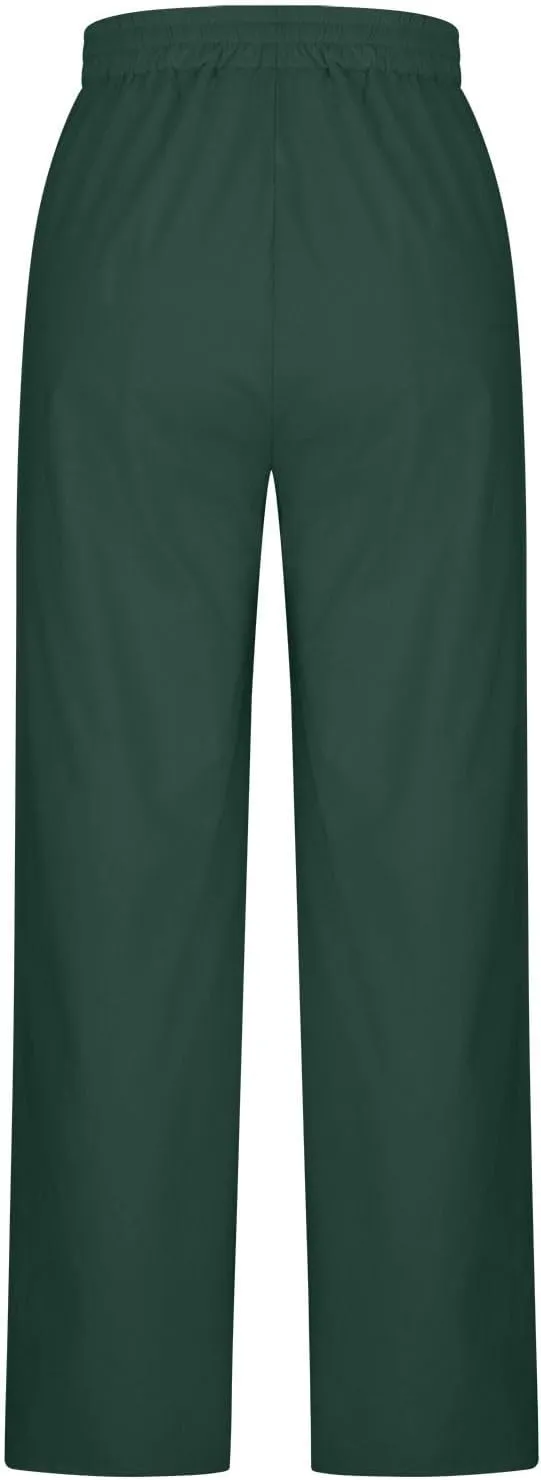 Xiaojmake Linen Pants Women Summer Boho Pants 2025 Casual Loose Drawstring Wide Leg Trousers High Waist Lounge Beach Pants