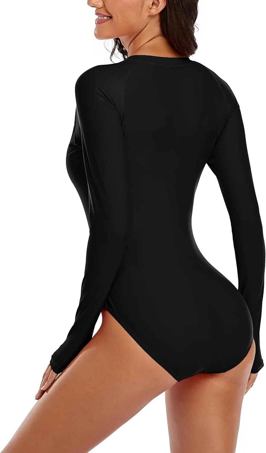 YATEEN Womens Athletic Training Swimsuit Long Sleeve Rashguard