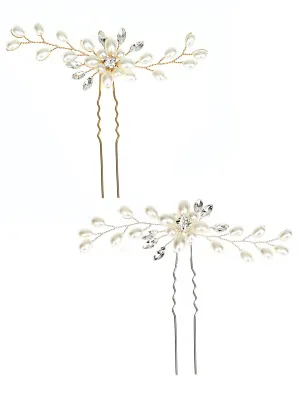Yellow Chimes Comb Pin for Women Hair Accessories for Women Floral Comb Clips for Hair for Women Bridal Hair Pins for Women Bridal Hair Accessories for Wedding Side Pin / Comb Pin / Jooda Pin Accessories for Women