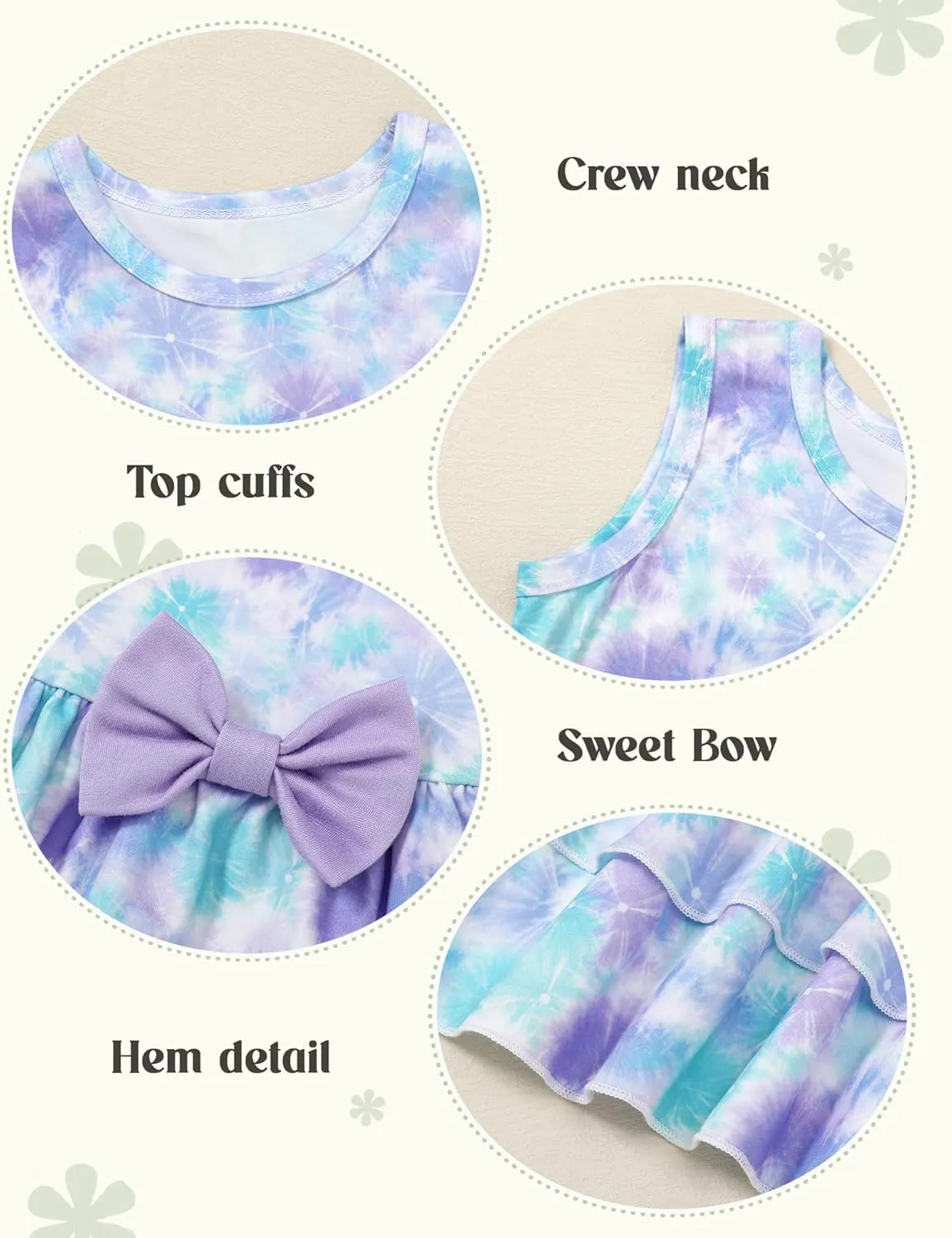YUEMION Toddler Girl Clothes, 2Pcs Baby Girl Summer Outfits Sleeveless Bow Knot Tank Shirts Tops   Shorts Clothing Sets 1-5T