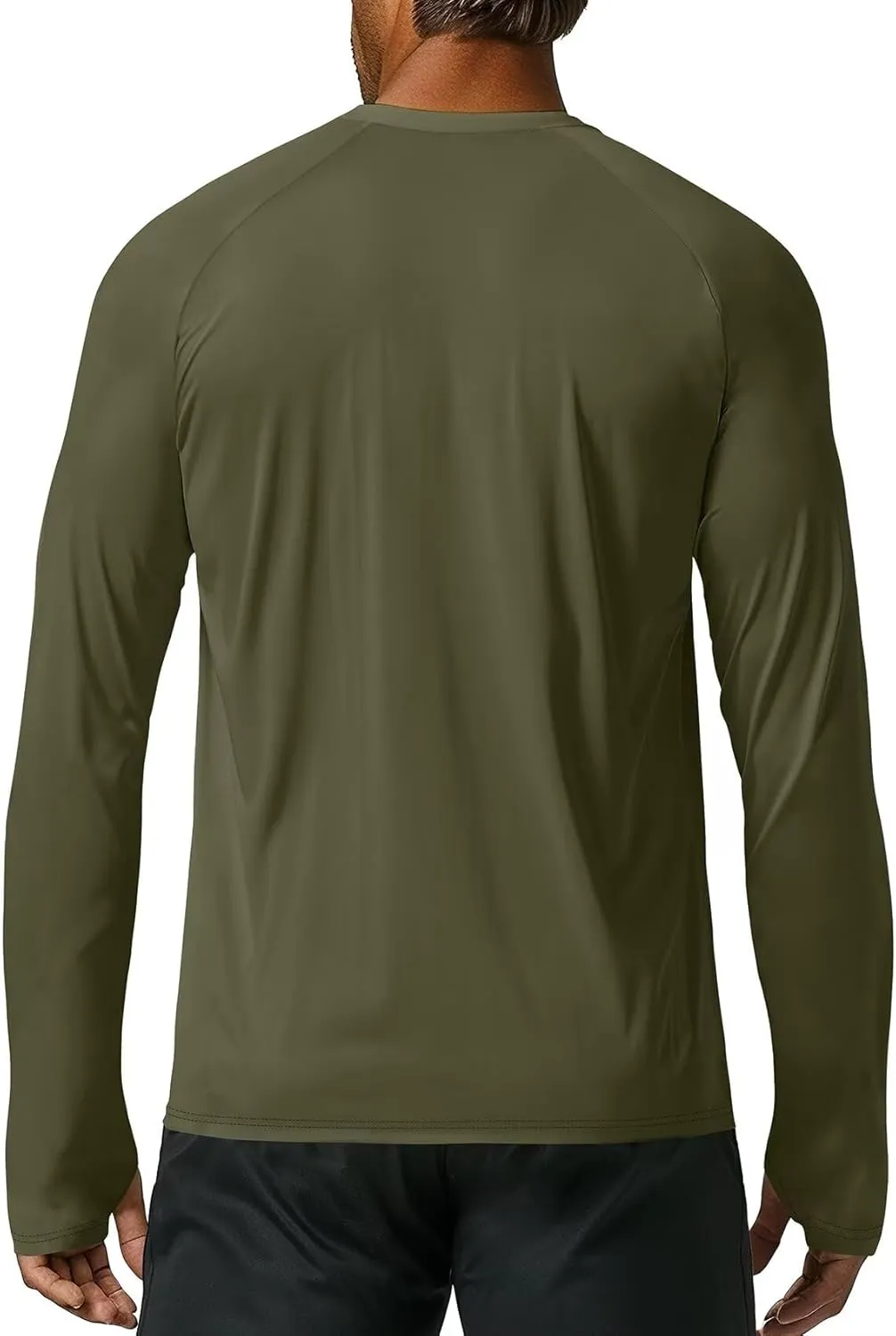 Zengjo Mens Long Sleeve Workout Shirts Light Weight Quick Dry UV/SPF Athletic T-Shirt Running Hiking with Thumb Holes