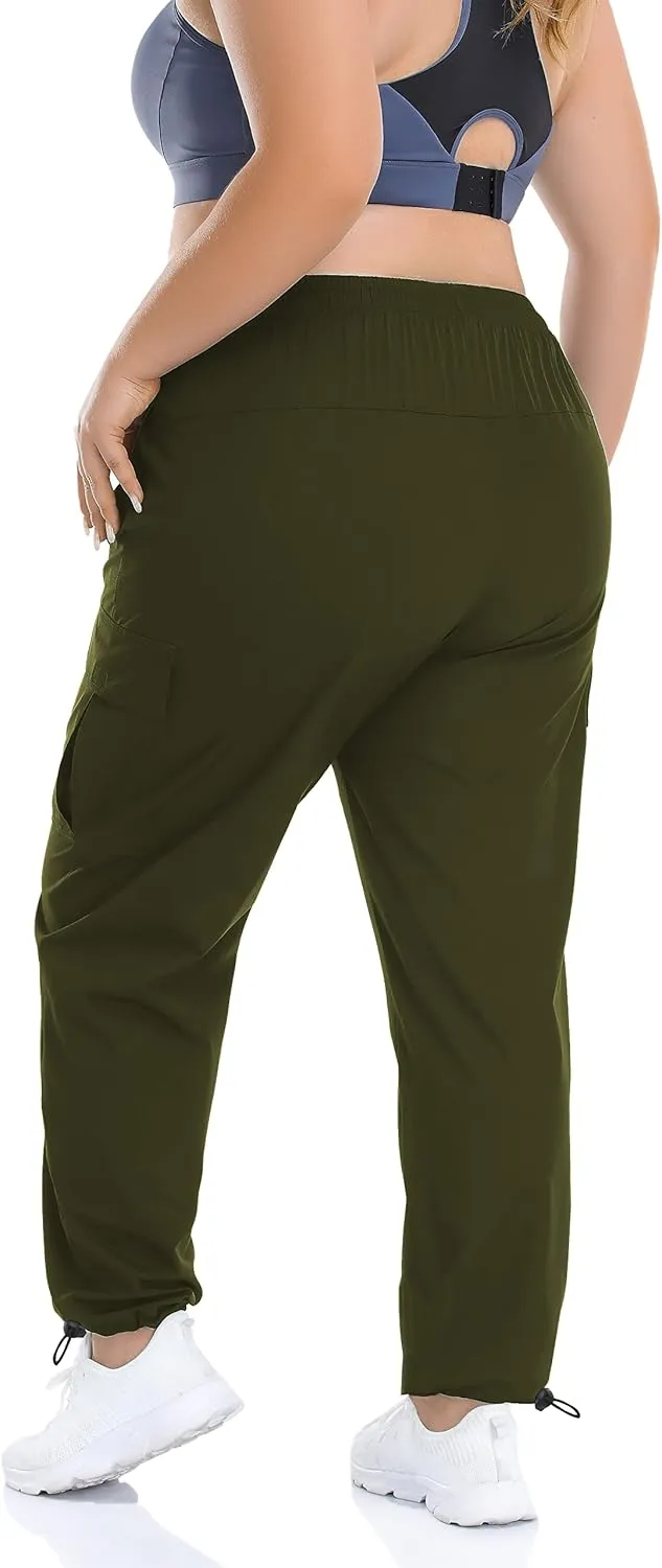 ZERDOCEAN Women's Plus Size Outdoor Active Hiking Pants Lightweight Quick Dry Athletic Pants Zipper Pockets